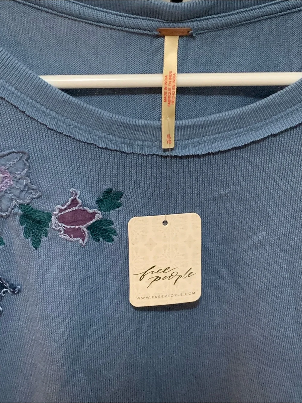 Free People Violet Vines Long Sleeve Shirt Size XL